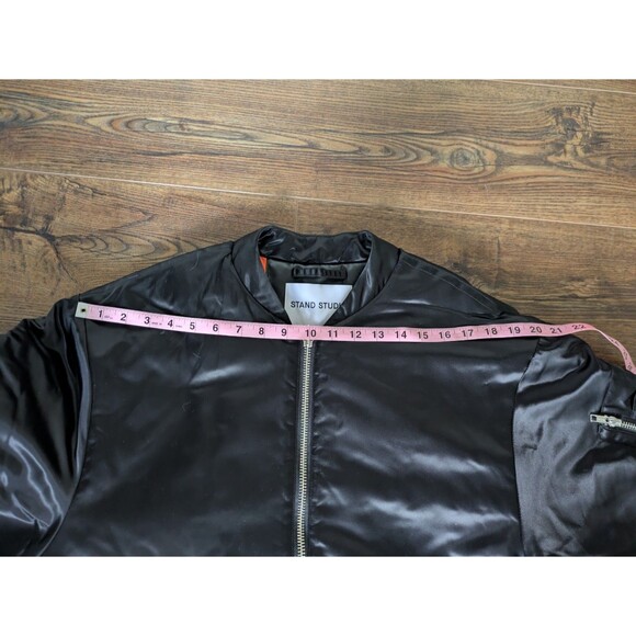 Stand Studio Icon Prim Black Satin Bomber Jacket Size EU 36 / US 6 Jacket Coat - Picture 11 of 11